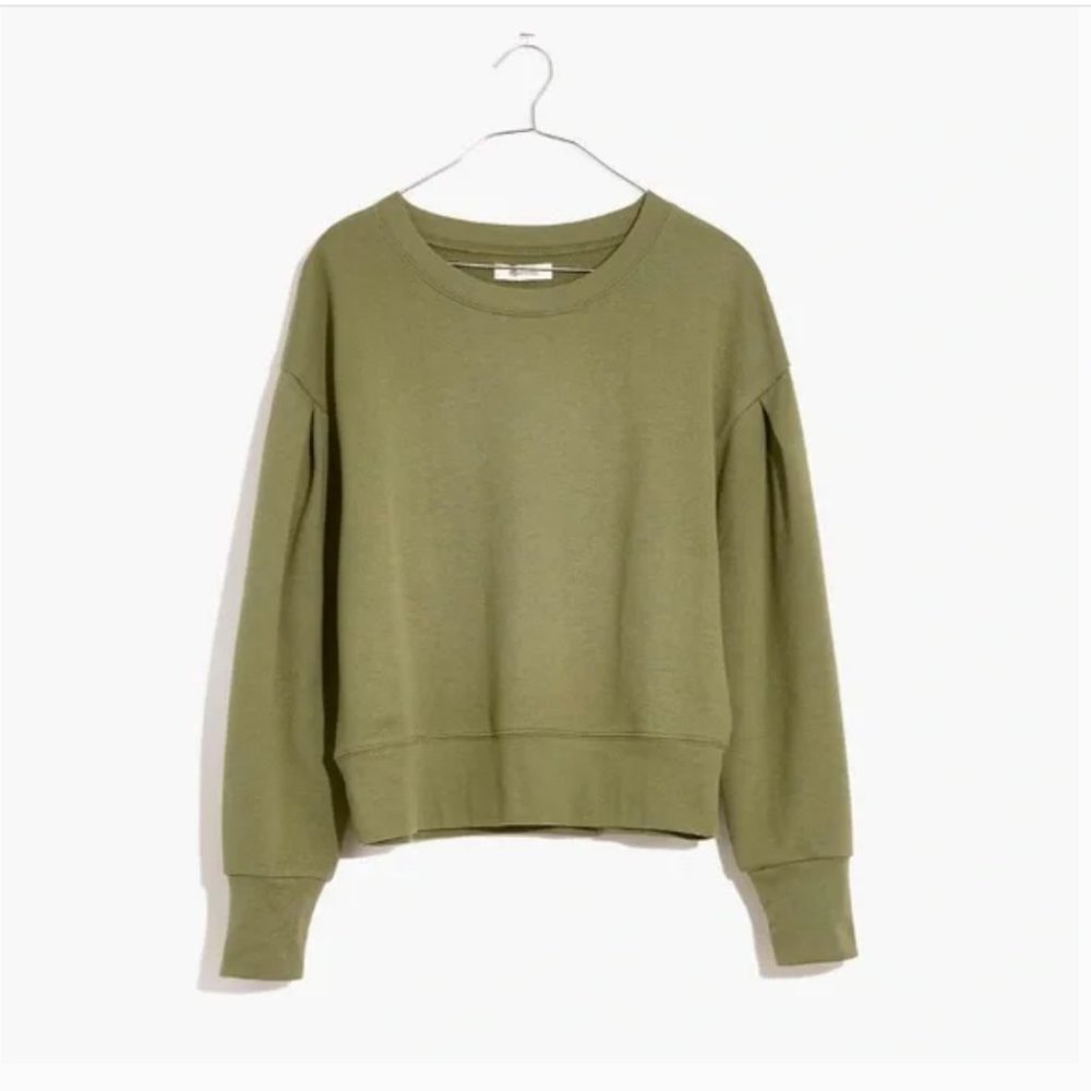 Madewell Marled Pleat-Sleeve Sweatshirt